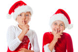 Miss santas saying be quiet Stock Images