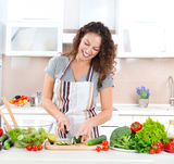 Young Woman Cooking Royalty Free Stock Image