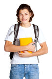 Student with a textbook and satchel Stock Photography