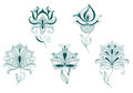 Abstract flower blossoms set isolated on white for design and decorate Royalty Free Stock Images