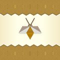 Abstract geometrical bee geometric on a yellow background with a striped pattern vector illustration eps Royalty Free Stock Photo