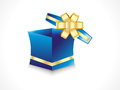 Abstract gift box with golden ribbon vector illustration Royalty Free Stock Photos