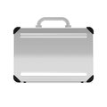 Aluminum attache case front view d render illustration on white Stock Image
