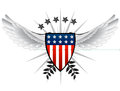 American shield with eagle background Royalty Free Stock Photo
