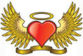 Angel love heart with wings Royalty Free Stock Image