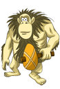 Animal gorilla mace ancient character cartoon style holding a vector illustration done in on a white background isolated cut Stock Photos