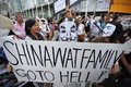 Anti government protest in bangkok a masked protester joins an rally bangkoks shopping district on june thailand the protesters Stock Images