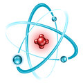 Atom blue and red illustration isolated on white Stock Photos