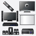 Audio and video icon set of realistic icons Royalty Free Stock Images