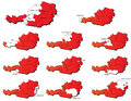 Austria provinces maps a set of icons Royalty Free Stock Photos