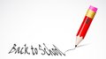 Back to school concept writing with pencil illustration of Royalty Free Stock Photography