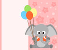 Background card with elephant funny Royalty Free Stock Image