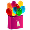Balloons and a package are in gift Stock Photography