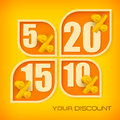 Banners with discount four various of and text vector illustration Stock Images