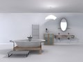 Bathroom desing rendering illustration modern design Royalty Free Stock Photo