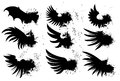 Black wings set in gunge style Royalty Free Stock Image