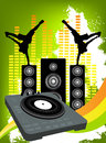 Brack dance music background green color Stock Image