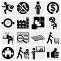 Business icons human resource finance logistic set isolated on grey background eps file available Stock Photos
