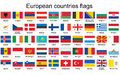Buttons with european countries flags set of rectangle Royalty Free Stock Images