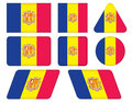 Buttons with flag of andorra set Stock Photo