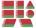 Buttons with flag of belarus set Royalty Free Stock Images