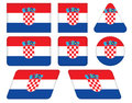 Buttons with flag of croatia set Stock Image