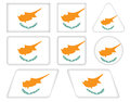 Buttons with flag of cyprus set Royalty Free Stock Photos