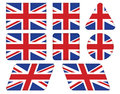Buttons with union jack flag set of Royalty Free Stock Images