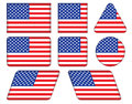 Buttons with united states flag set of Royalty Free Stock Photos