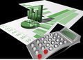 Calculator and graph abstract in eps Royalty Free Stock Photo