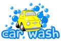 Car wash with bubbles and text Royalty Free Stock Photography