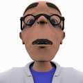 Cartoon teacher chemistry portrait on white background Stock Images