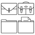 Cases and folders set of vector business Royalty Free Stock Images