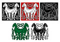 Celtic horses with decorative elements and patterns Royalty Free Stock Photography