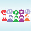 Children media social on blue light background Royalty Free Stock Photo