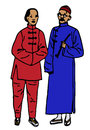 Chinese couple in traditional dress clothing Royalty Free Stock Images