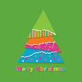 Christmas tree of ripped paper Stock Images