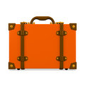 Classical luggage front view d render illustration isolated on white Royalty Free Stock Photos