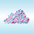 Cloud media abstract social on light blue background Stock Images