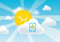 Cloud mobile shopping saas and clouds payments from any tablets payments sun and bright day Royalty Free Stock Photo