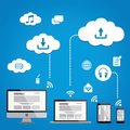 Cloud service infographics eps vector illustration Stock Images