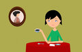 Coffee lady cute smiling drinking at a cafe Stock Photos