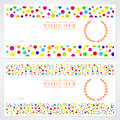 Colorful gift certificate voucher template with bright rainbow abstract background design background usable for coupon banknote Stock Photos