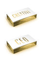 Creative ceo golden card stack of business Royalty Free Stock Image