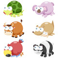 Cute animal set illustration of cartoon Stock Images