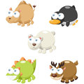 Cute animal set illustration of cartoon Royalty Free Stock Images