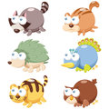 Cute animal set illustration of cartoon Royalty Free Stock Photo