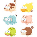 Cute animal set illustration of cartoon Royalty Free Stock Photography