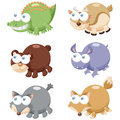 Cute animal set illustration of cartoon Stock Photo