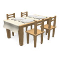 Cutlery on wooden dining table d render illustration white Royalty Free Stock Photography
